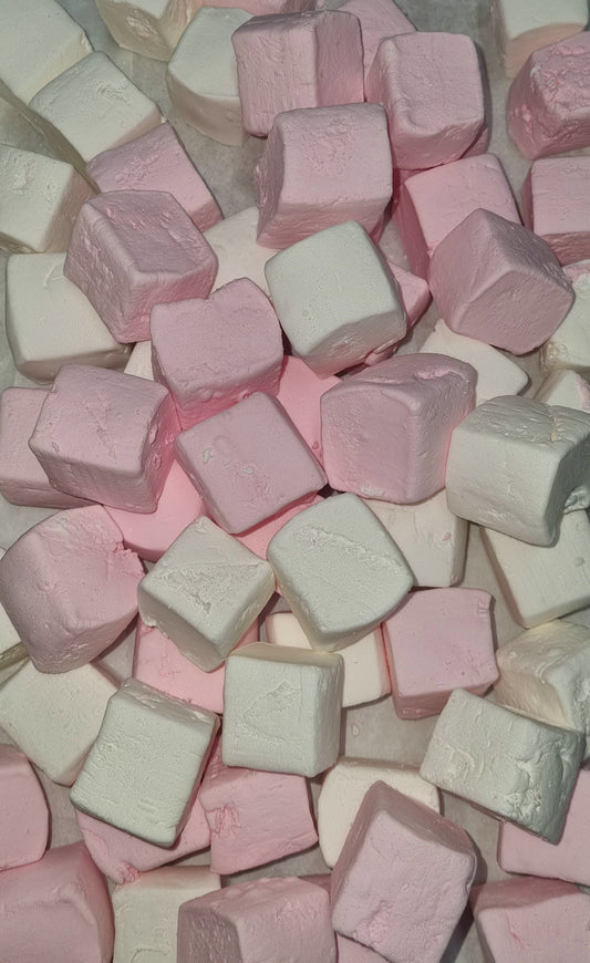 FREEZE DRIED Air Puffed Pink & White Marshmallows