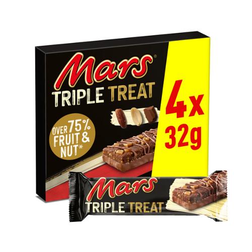 Snickers Triple Treat Bars 4pack - 32g