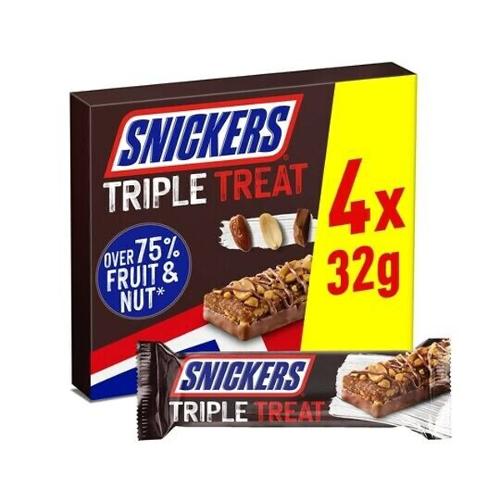 Snickers Triple Treat Bars 4pack - 32g