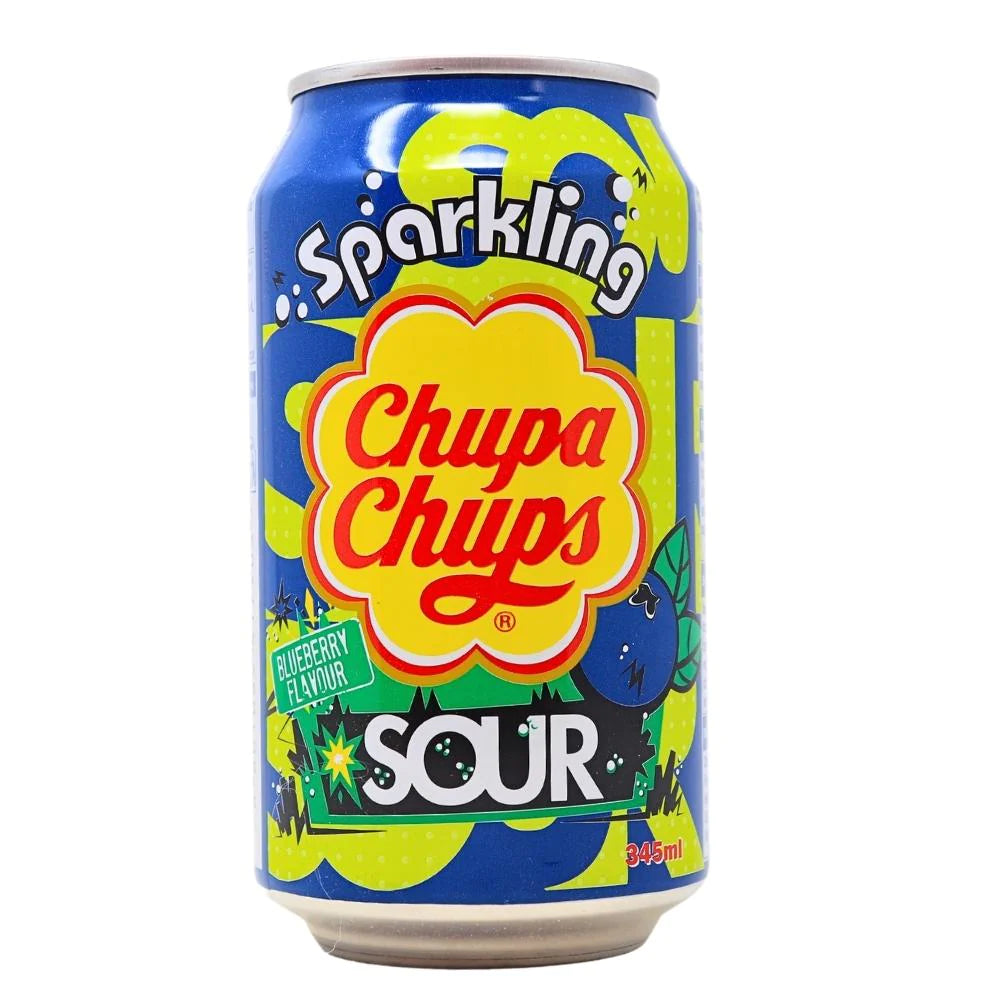 Chupa Chups Sour Blueberry Sparkling Drink 345ml 