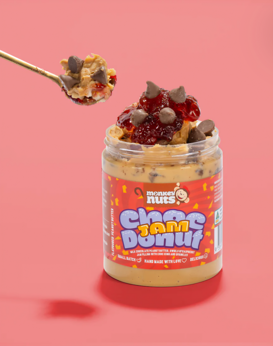 Monkey Nutz Choc Jam Donut Loaded Peanut Butter Spread - 315g