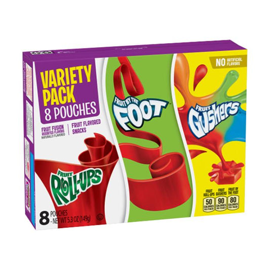 Fruit Roll-Ups, Fruit By The Foot & Fruit Gushers Variety Pack 8pk 149g