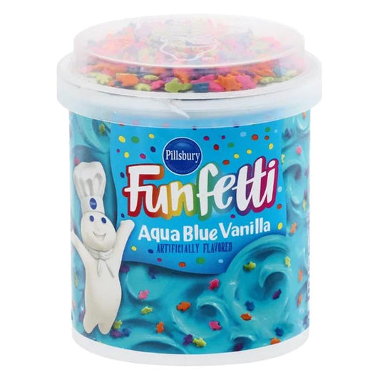 US Pillsbury Funfetti Aqua Blue Vanilla Frosting - 442g