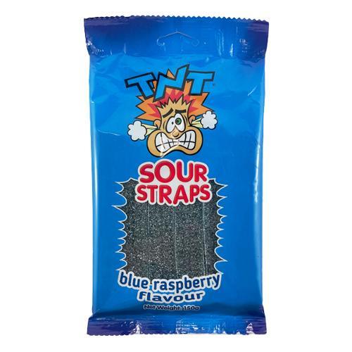 TNT Sour Straps Blue Raspberry Flavour - 150g