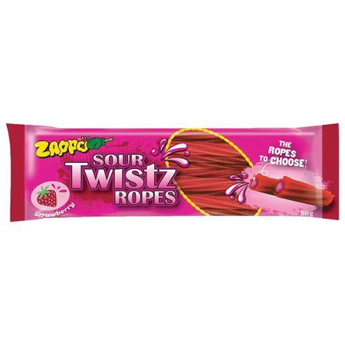 Zappo Sour Twistz Ropes Strawberry - 50g