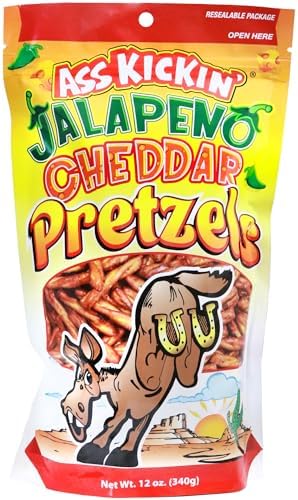 Ass Kickin Pretzels Jalapeno Cheddar - 340g