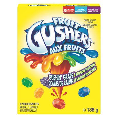 Fruit Gushers Gushin Grape & Tropical Flavours - 138g Box