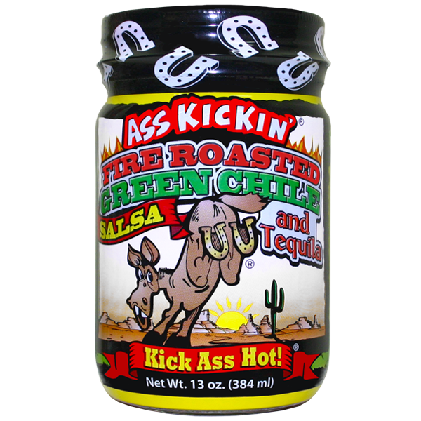 Ass Kickin Fire Roasted Green Chile Salsa - 384ml