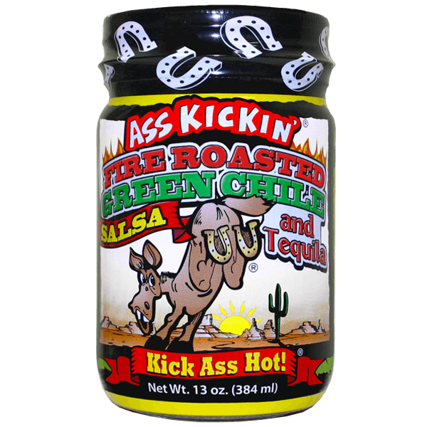 Ass Kickin Fire Roasted Green Chile Salsa - 384ml