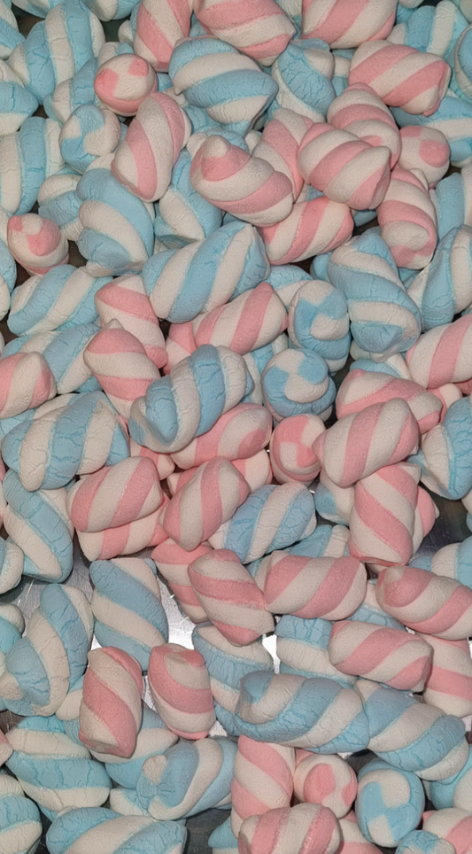 Freeze Dried Pink And Blue Marshmallow Twist