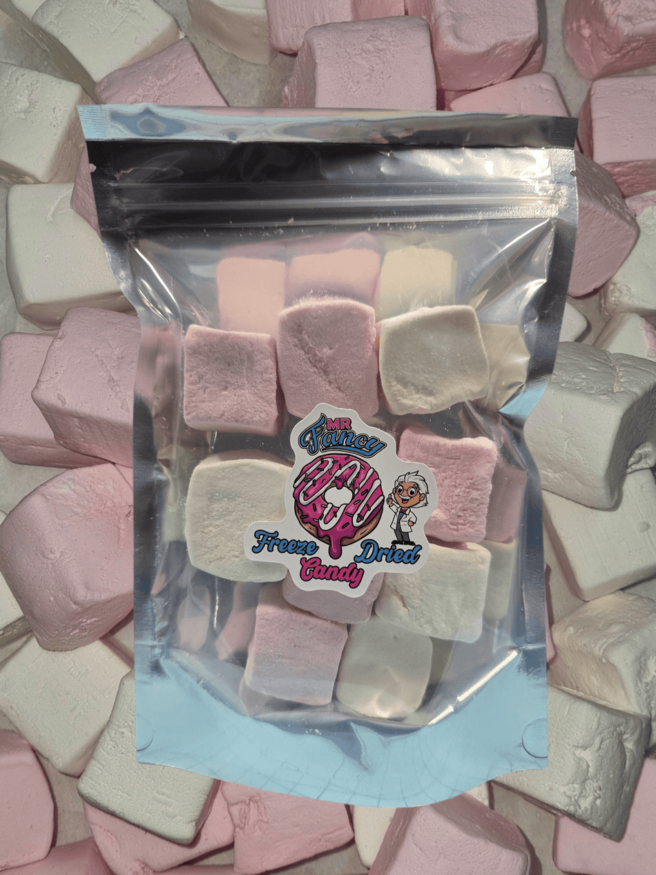 FREEZE DRIED Air Puffed Pink & White Marshmallows