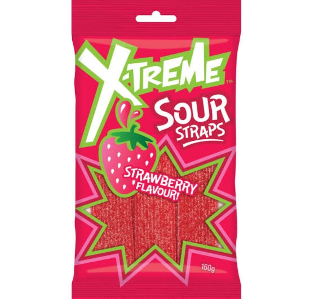 Xtreme Sour Straps Strawberry - 160g