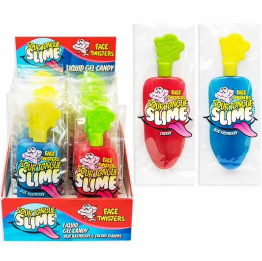 Face Twister Tongue Slime Raspberry/ Cherry - 40g Assorted