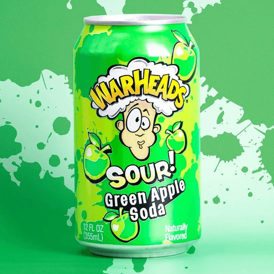Warheads Sour Green Apple Soda - 355ml