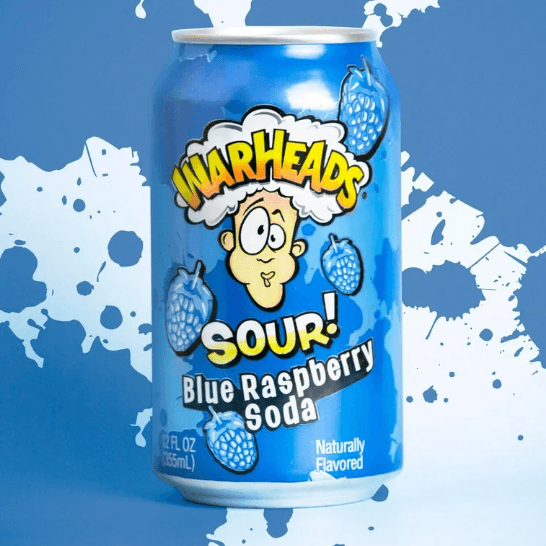 Warheads Sour Blue Raspberry Soda - 355ml