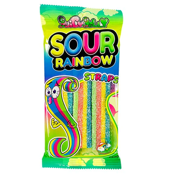 Juicy Jelly Sour Rainbow Straps - 160g