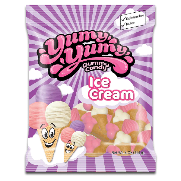 Yumy Yumy Ice Cream Cones Gummy Candy- 114g