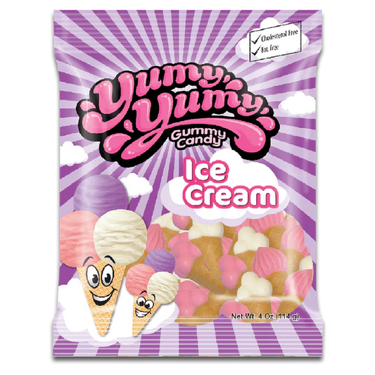 Yumy Yumy Ice Cream Cones Gummy Candy- 114g