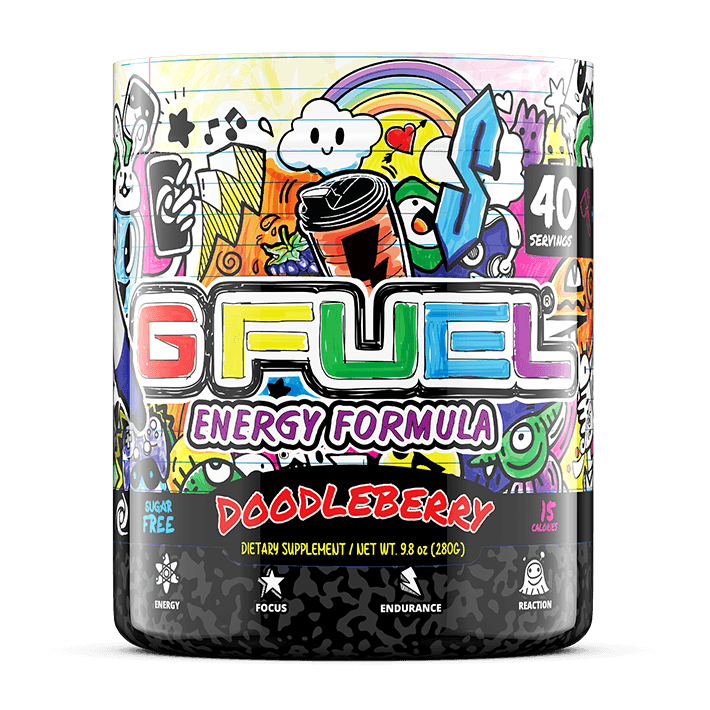 Gfuel Doodleberry Blackberry Flavour Energy Formula Tub - 280g USA