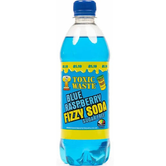 Toxic Waste Sour Blue Raspberry Fizzy Soda - 500ml