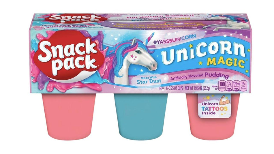 Unicorn Puding Snack Pack - 6pack