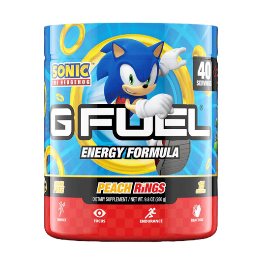 Gfuel Sonic Peach Rings Flavour Energy Formula Tub - 280g USA