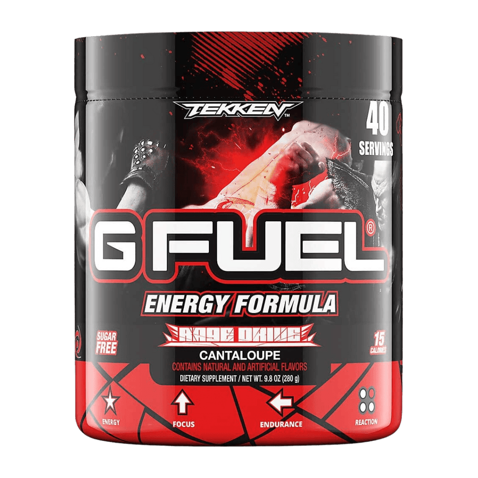 Gfuel Tekken Rage Drive Cantaloupe Flavour Energy Formula Tub - 280g USA