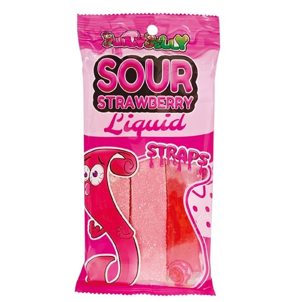Juicy Jelly Liquid Sour Straps Strawberry - 160g