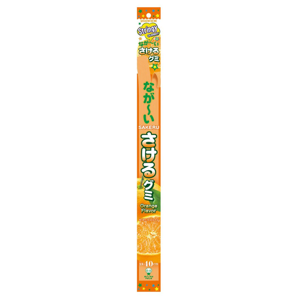 Japanese Sakeru Stringy Gummy Orange - 32g LONG