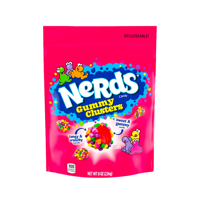 Wonka Nerds Gummy Clusters Stand Up Bag - 226g
