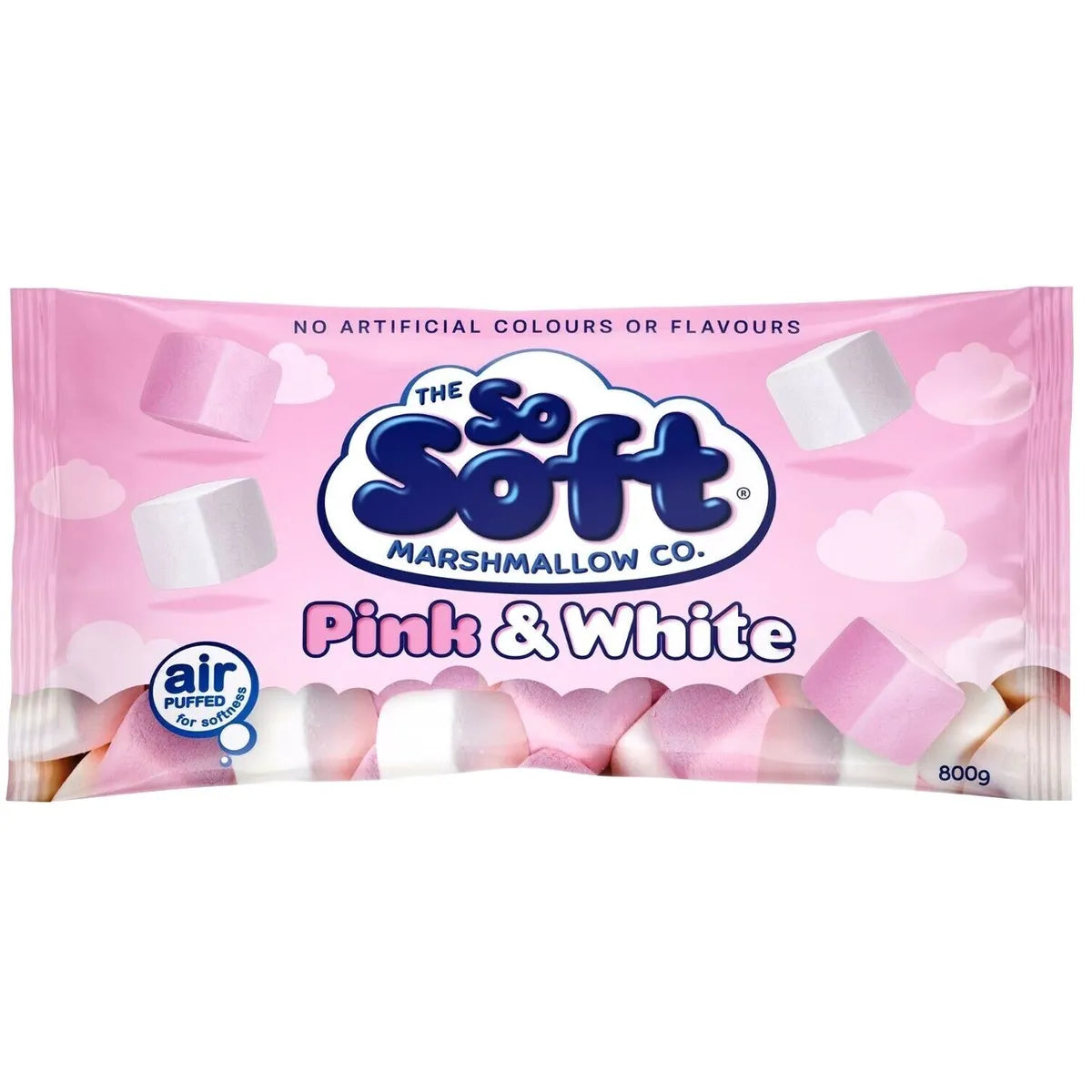 The So Soft Pink & White Air Puffed Marshmallow - 800g
