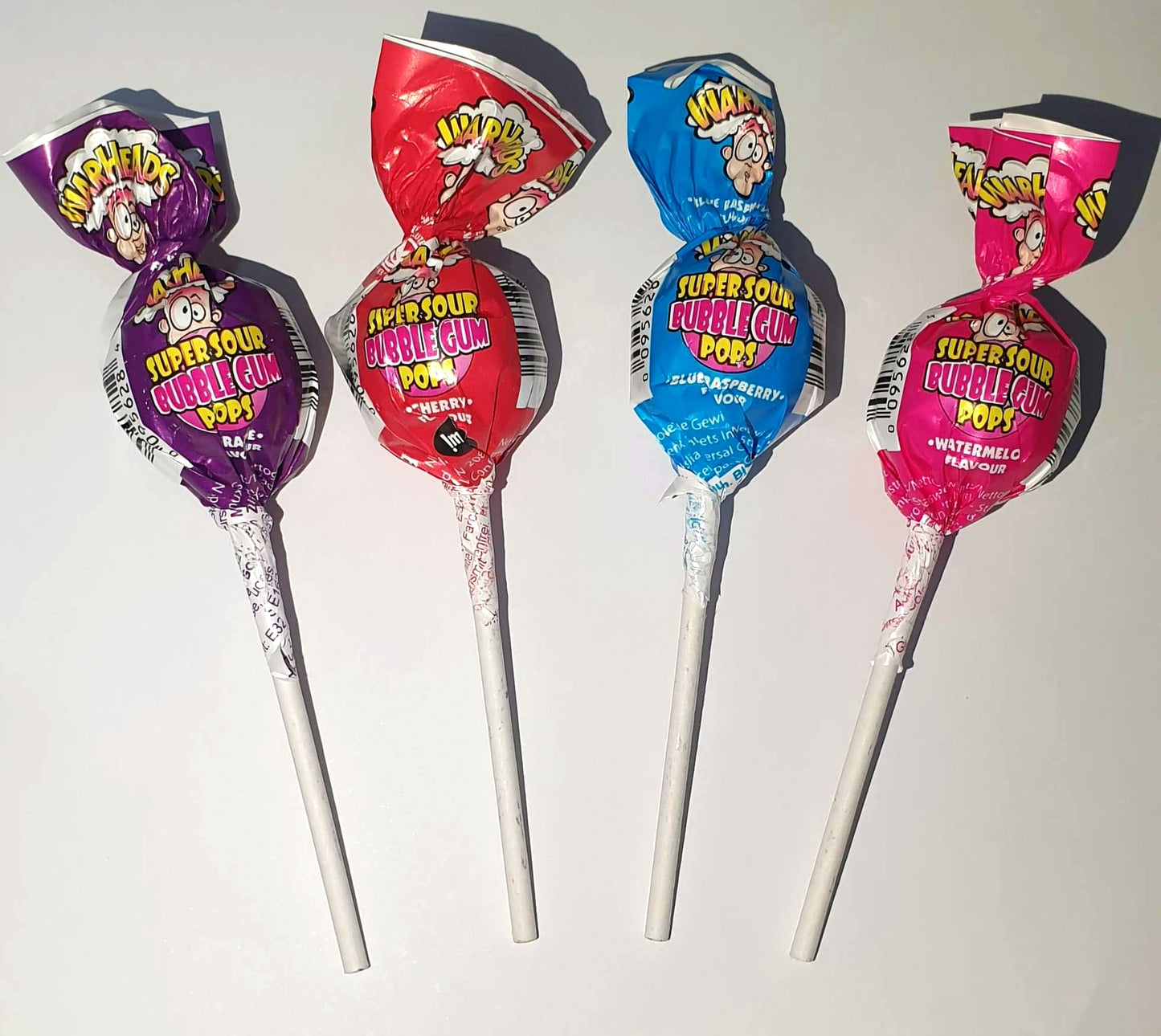 Warheads Sour Bubble gum Assorted Lollipops