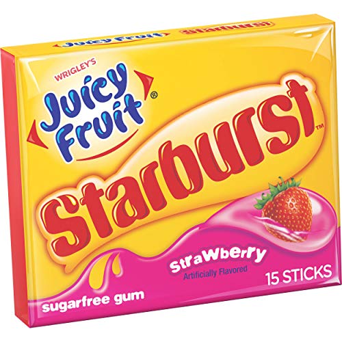 Juicy Fruit Starburst Strawberry Gum - 15 sticks
