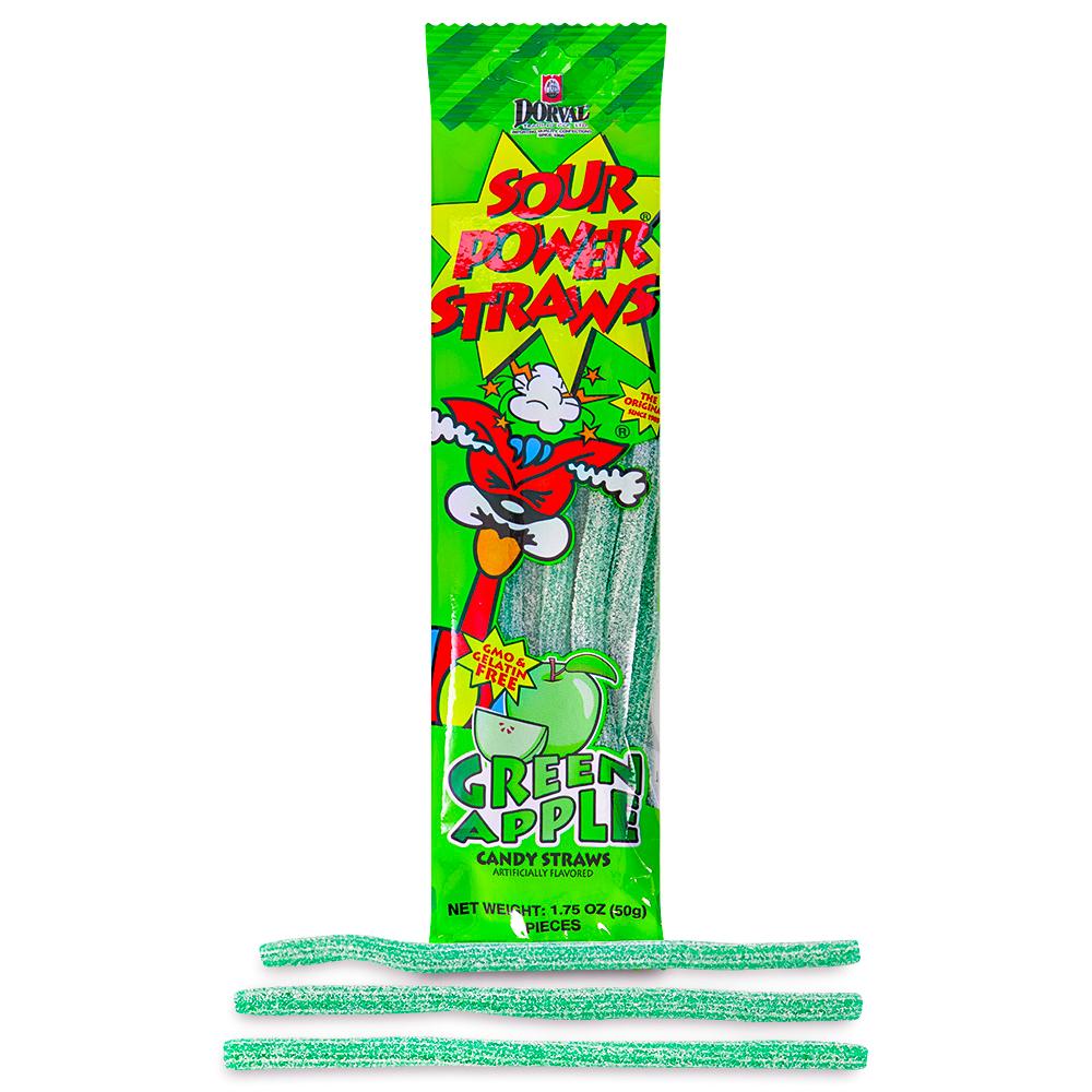 Sour Power Green Apple Straws - 50g