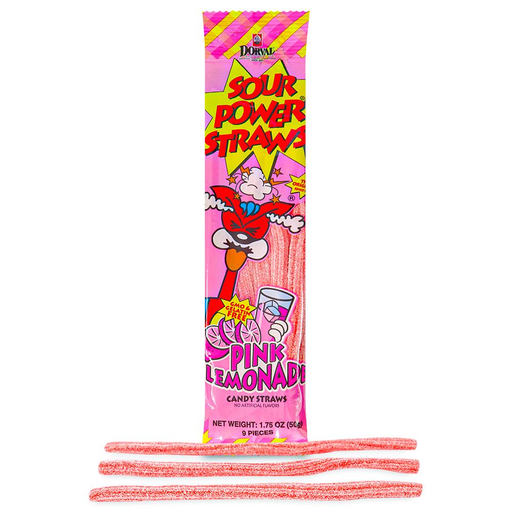 Sour Power Pink Lemonade Straws - 50g