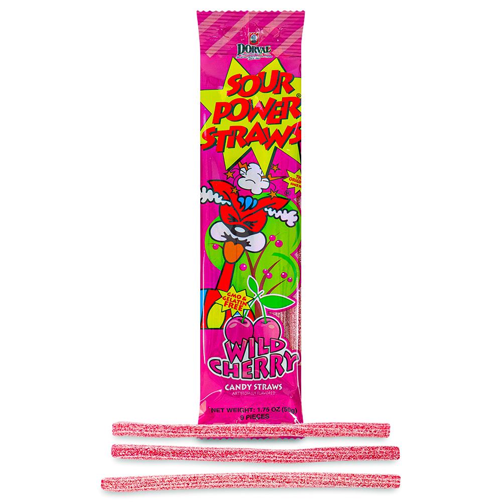 Sour Power Wild Cherry Straws - 50g