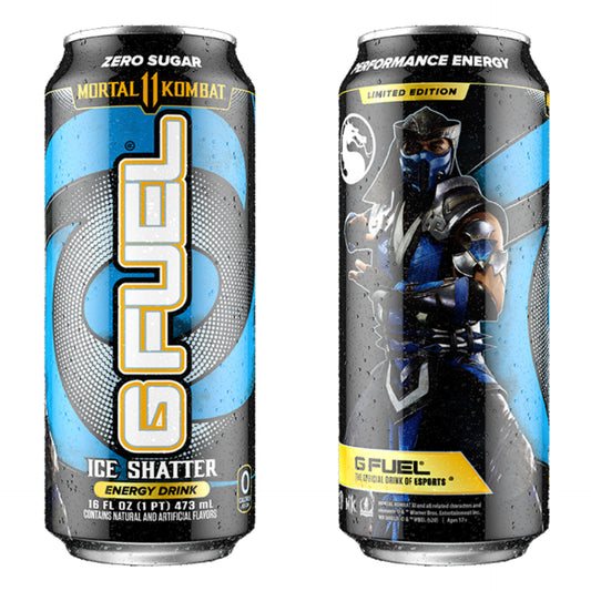 Gfuel Mortal Kombat Sub Zero Ice Shatter Blueberry Lemon Flavour Energy Drink - 473ml USA