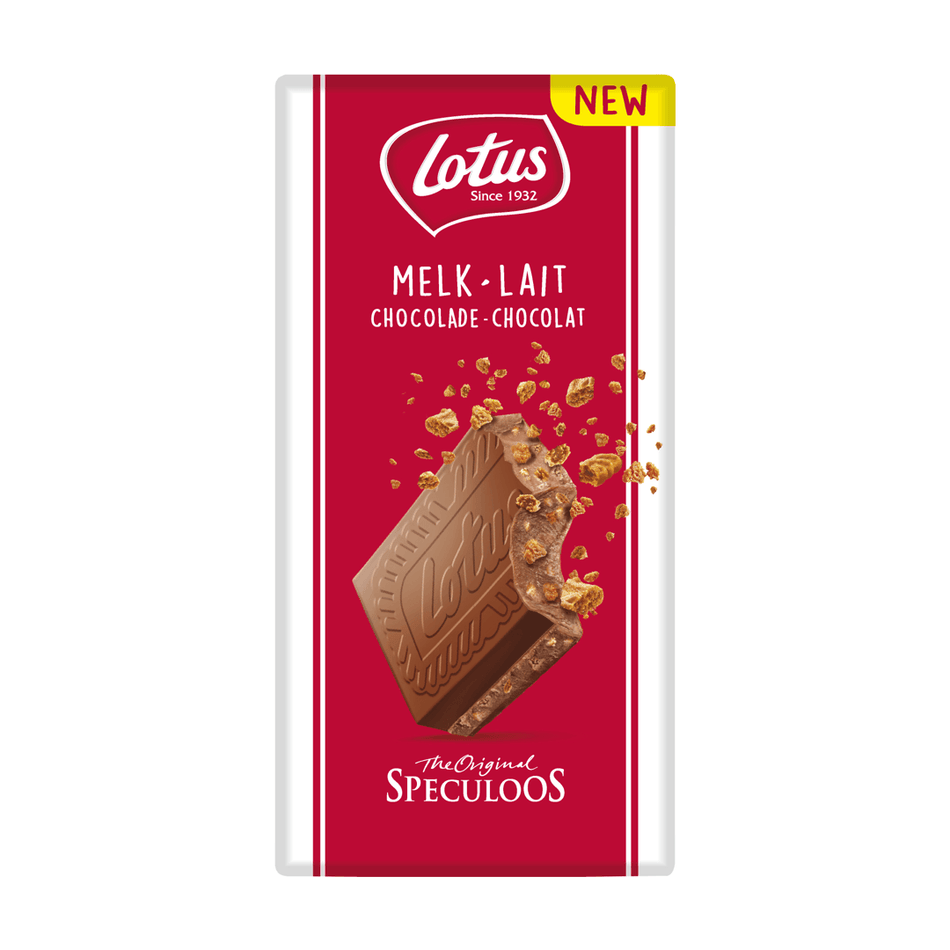 Lotus Biscoff Milk Chocolate Bar with Speculoos Biscuit Pieces (180g)