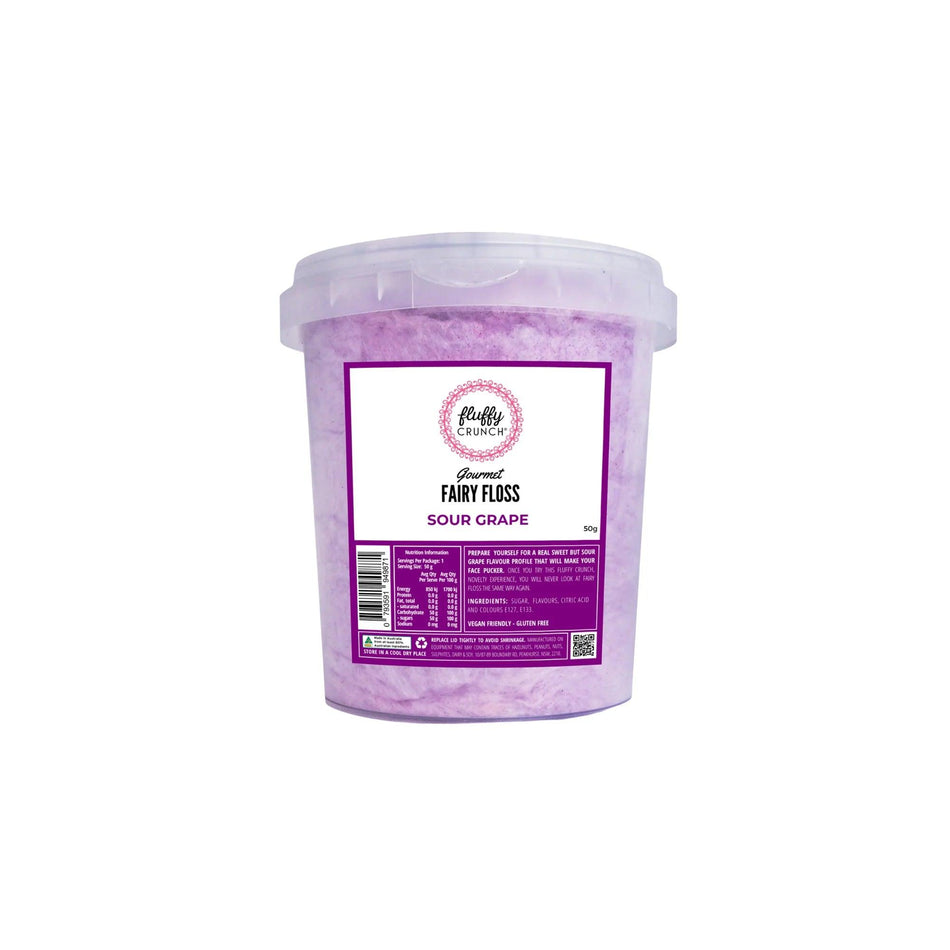 Fluffy Crunch Fairy Floss Sour Grape - 50g