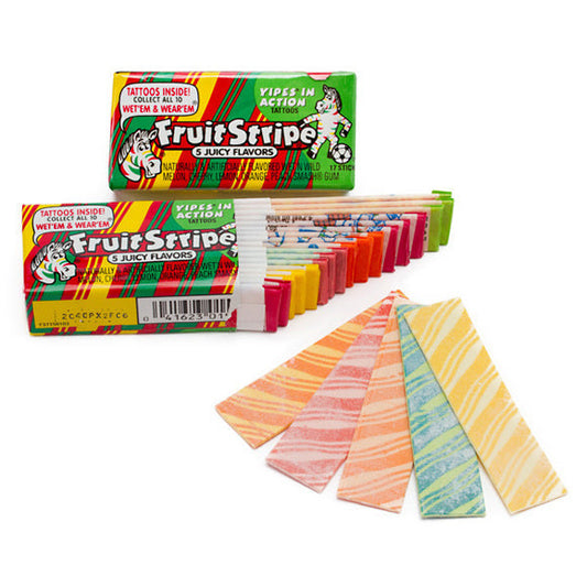 Fruity Strips 5 Juicy Flavours Gum With Tattoo Inside - x17pc