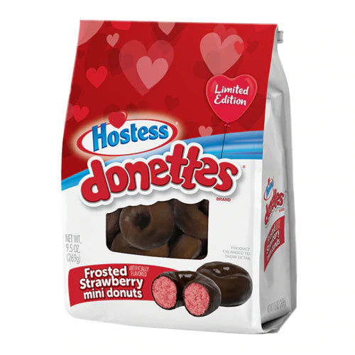 Hostess Donettes Frosted Strawberry Mini Donuts Bag - 269g LIMITED EDITION