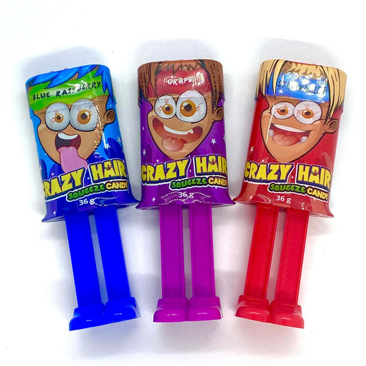 Crazy Hair Squeeze Candy ASSORTED