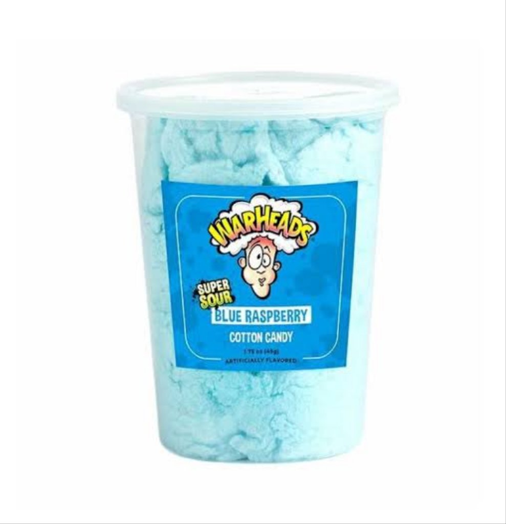 Warheads Super Sour Blue Raspberry Cotton Candy  - 49g