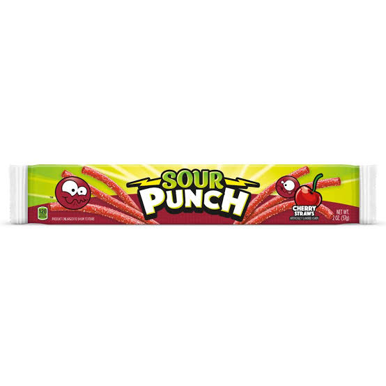 Sour Punch Cherry Straws - 57g