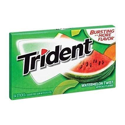 Trident Watermelon Twist Gum SUGAR FREE - x14pc