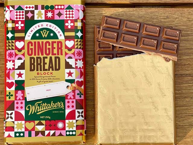 Whittakers Milk Chocolate With Gingerbread Pieces LIMITED EDITION