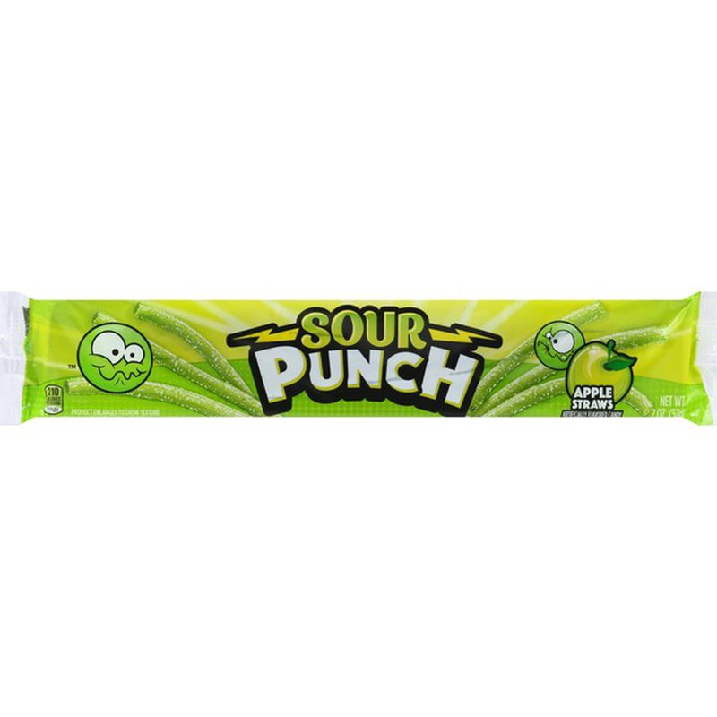 Sour Punch Green Apple Straws - 57g