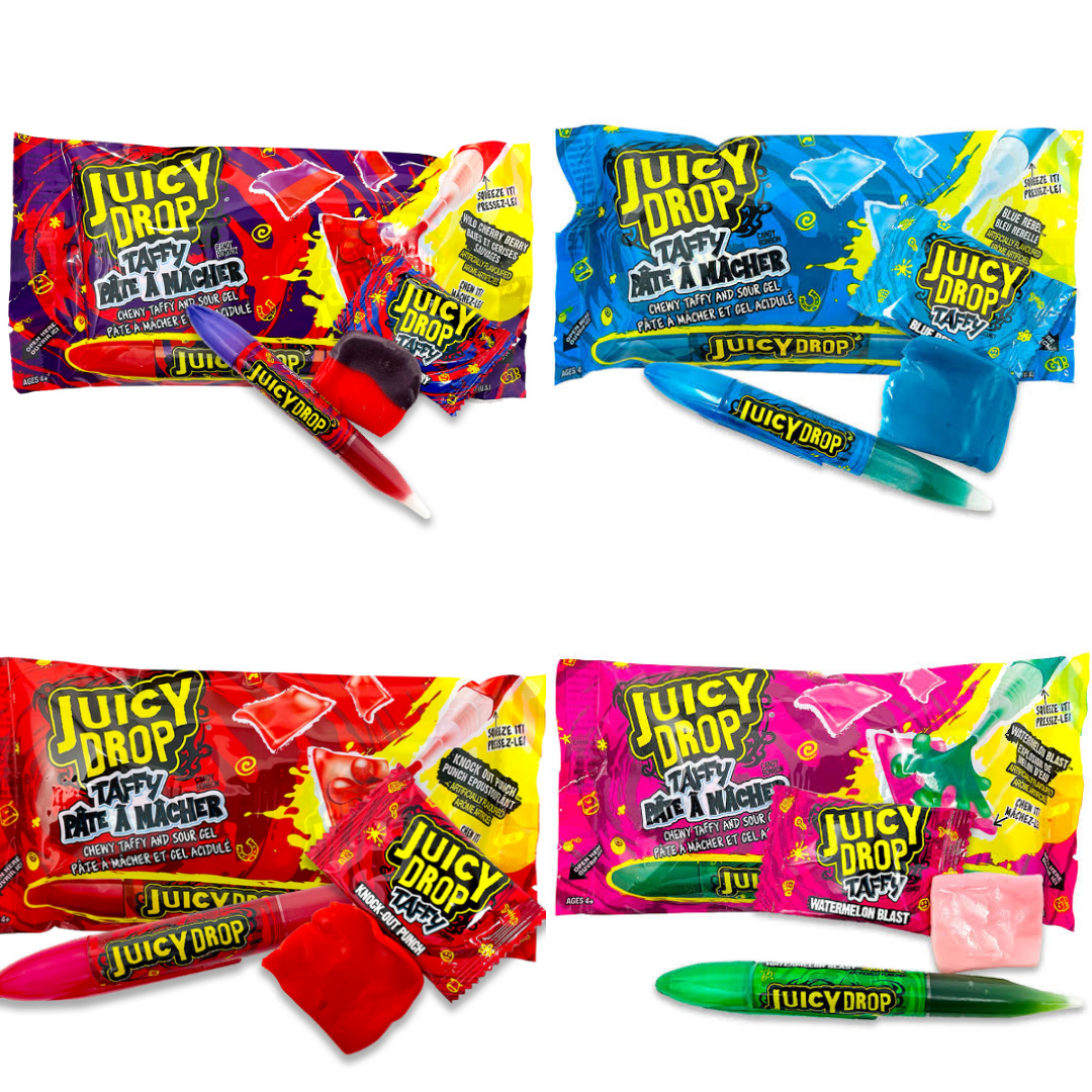 Juicy Drop Taffy & Sour Gel Candy - 67g ASSORTED