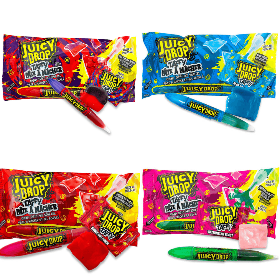 Juicy Drop Taffy & Sour Gel Candy - 67g ASSORTED