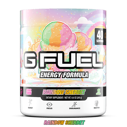 Gfuel Rainbow Sherbet Flavour Energy Formula Tub - 280g USA